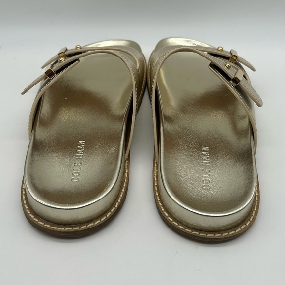Cole Haan Soft Gold Buckle Slide Sandals Women’s Size 9B NWT - Picture 6 of 9